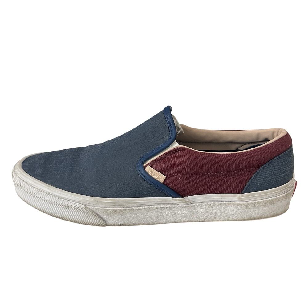 Vans Mens Classic 507452 Blue Burgundy Casual Shoes Sneakers Size 11.5